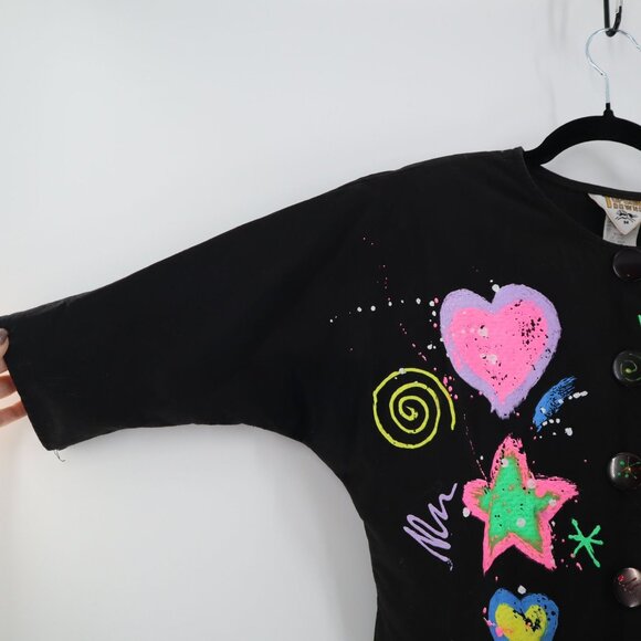 Topsun Downs Shirt Women M Black Retro Whimsical Artistic Playful Grunge Concert - Picture 5 of 10